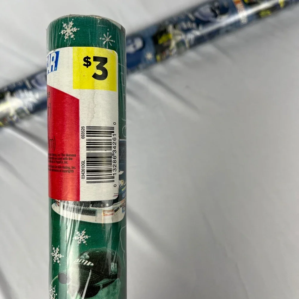 Y2K NASCAR Dale Earnhardt Jr. #88 Racecar Green Christmas‎ Wrapping Paper NWT